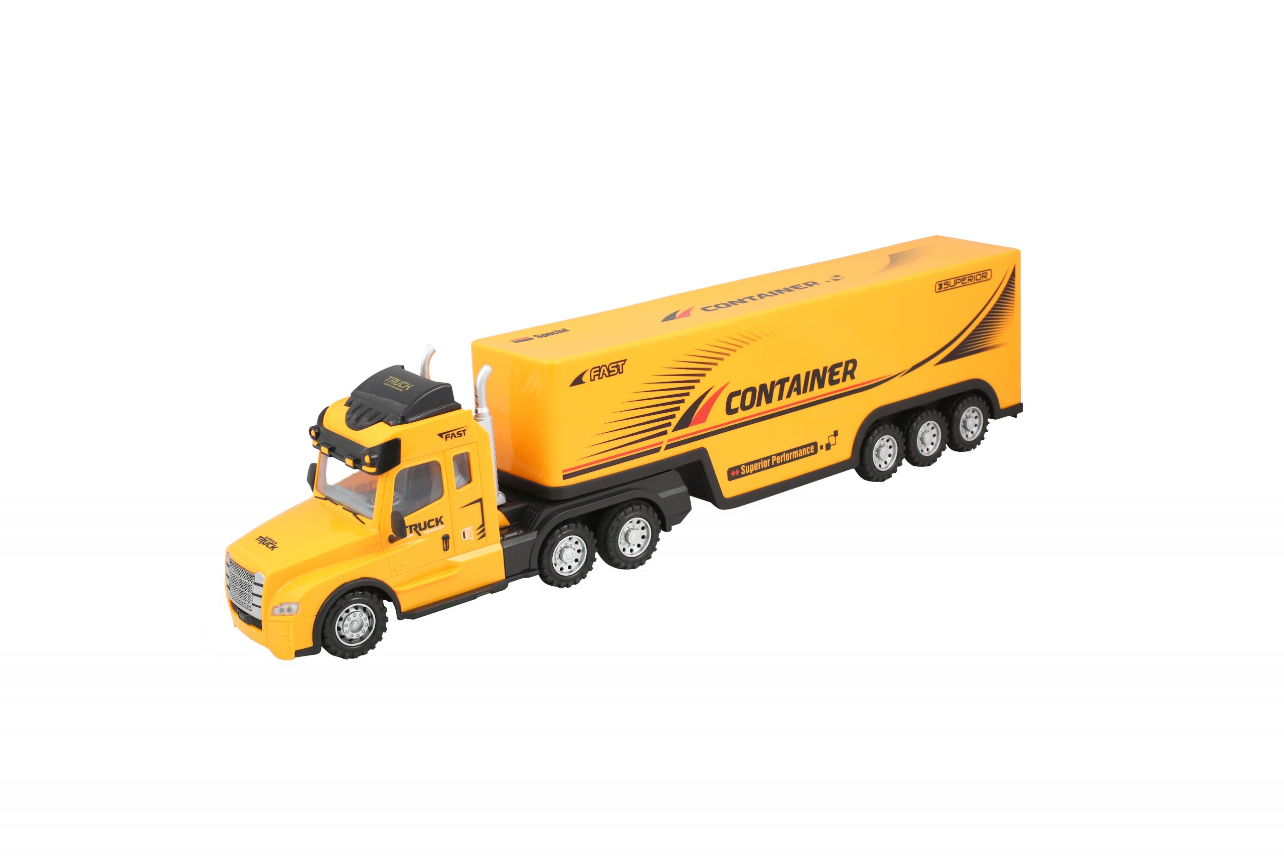 Caminhão de Controle Remoto Brinquedo Futuro Container Carreta Amarelo