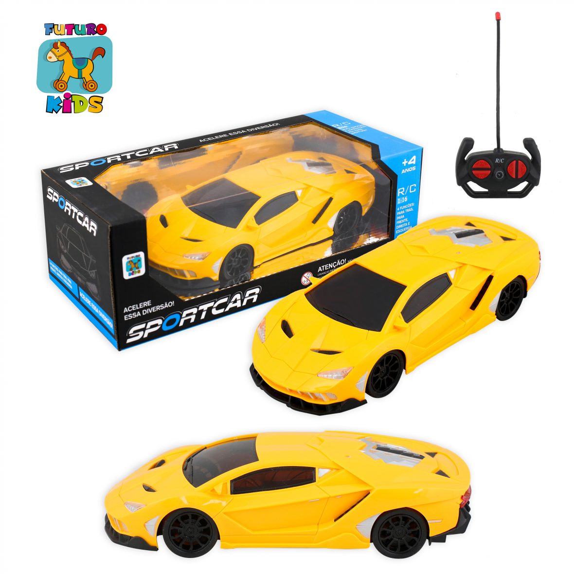 Carro de Controle Remoto Com Luzes Futuro Kids