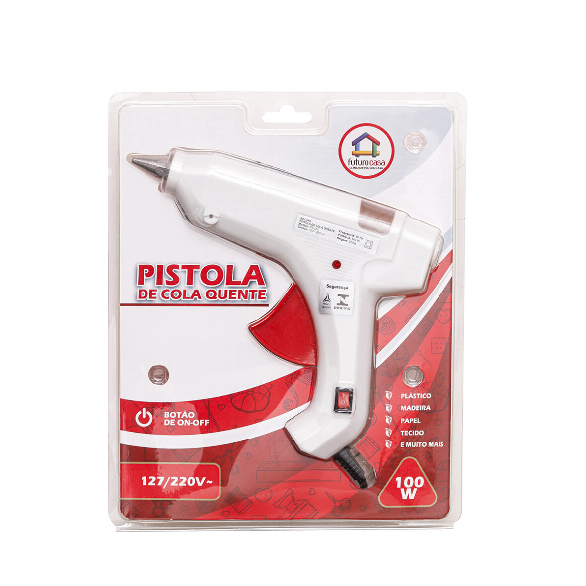 Pistola de Cola Quente Profissional 100W – Bivolt. – 50-60Hz